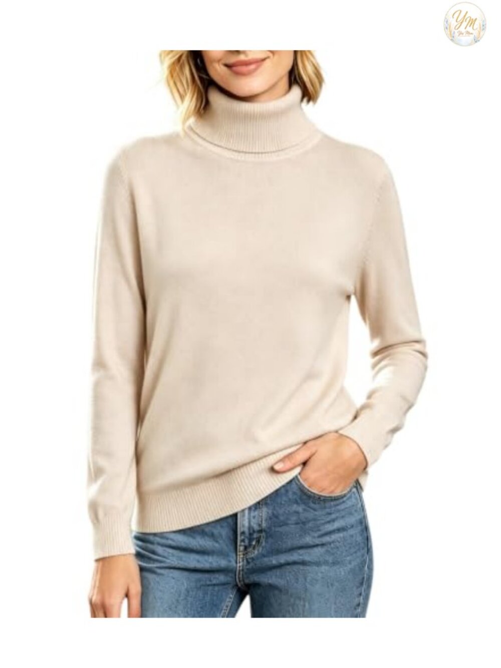 Womens Turtleneck Sweater Long Sleeve Pullover Knit Top